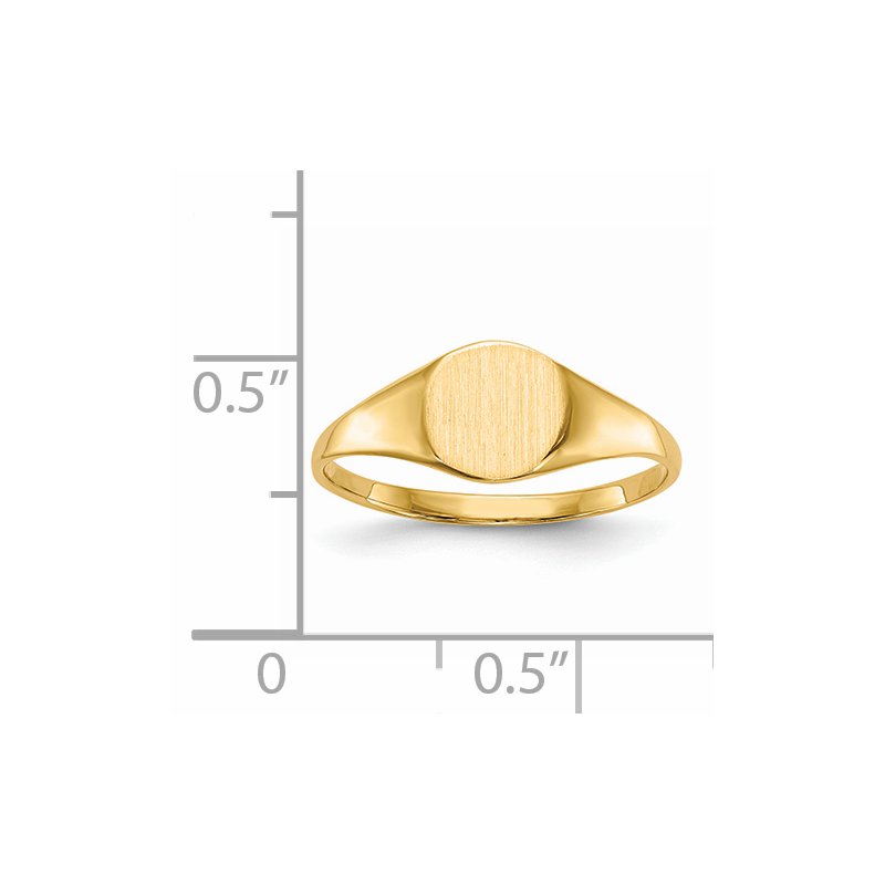 14k 6.5x7.5mm Closed Back Signet Ring