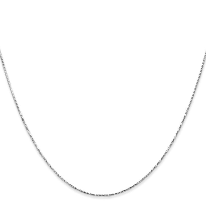 14K White Gold 10 inch .8mm Diamond-cut Parisian Wheat with Lobster Clasp Anklet
