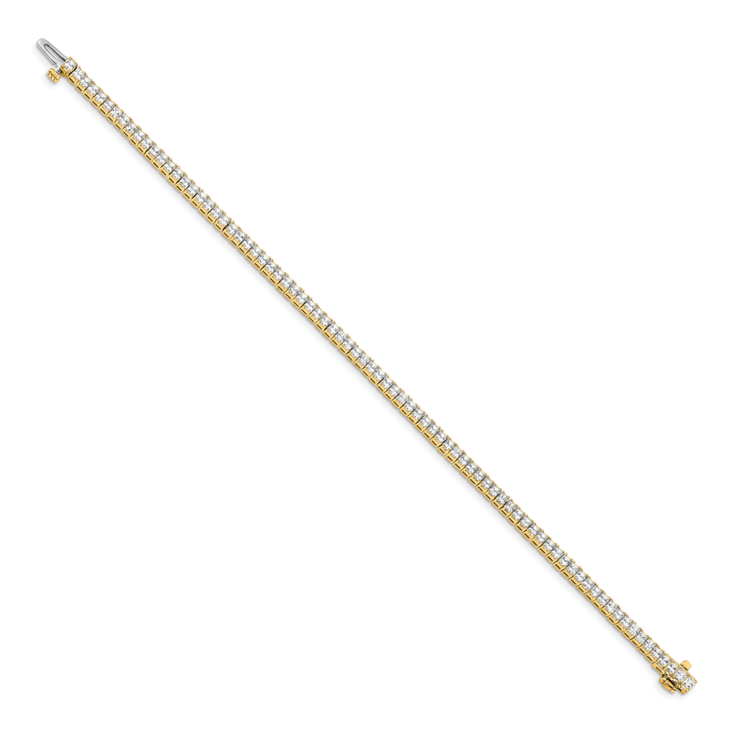 14k Complete 4 carat Princess VS Diamond 4-prong 7 inch Tennis Bracelet