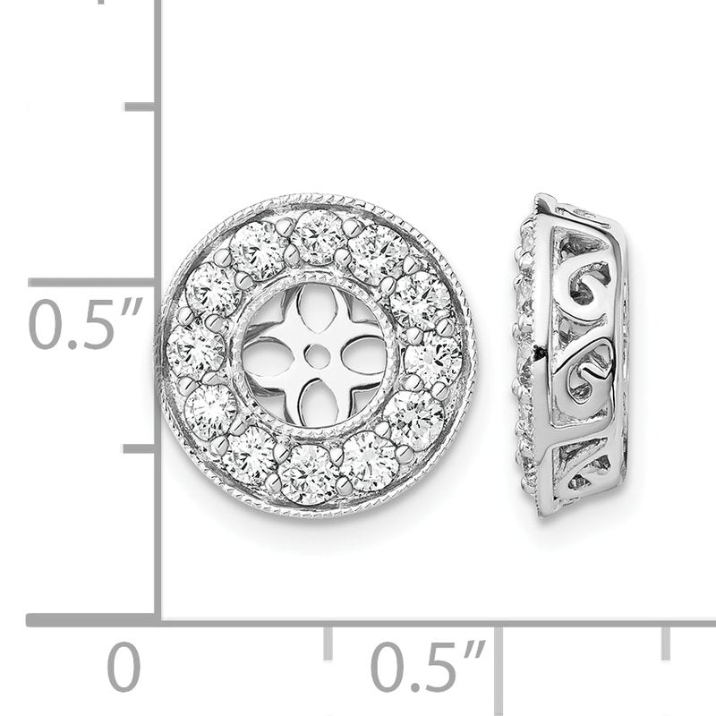14K White Gold 1/2 carat Lab Grown Diamond VS+ F+ for 5-5.5mm Studs Complete Earring Jackets