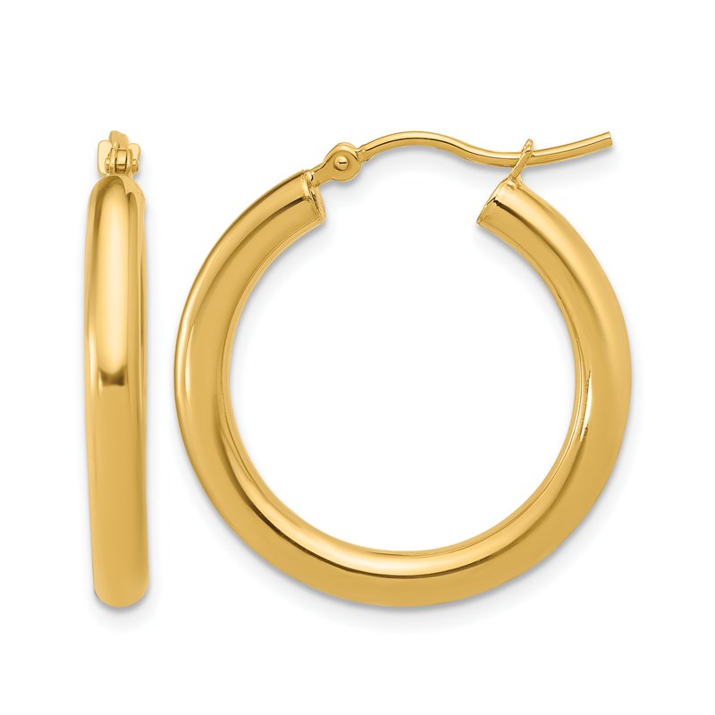 10K Polished Hinged Hoop Earrings