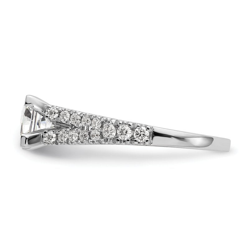14K White Gold 1/2 carat Lab Grown Diamond VS+ F+ Semi-Mount Peg Set Engagement Ring