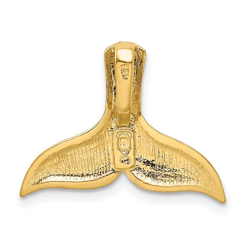 14K Satin Diamond-cut Whale Tail Omega Slide