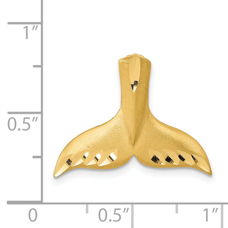 14K Satin Diamond-cut Whale Tail Omega Slide