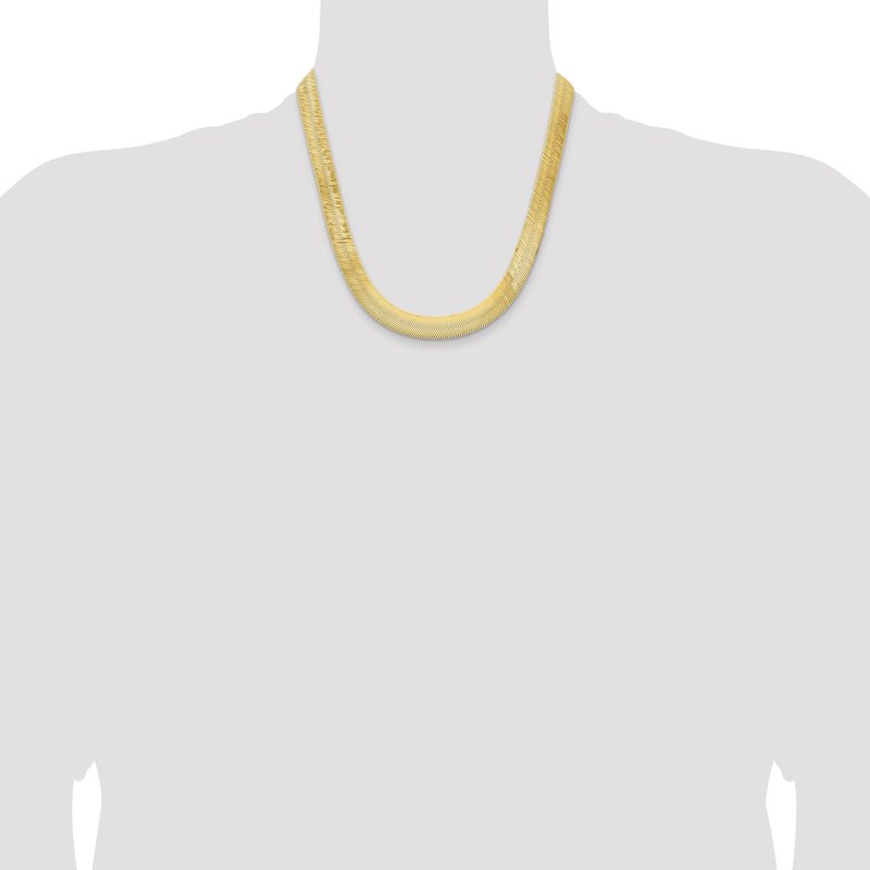 14K 18 inch 10mm Silky Herringbone with Lobster Clasp Chain