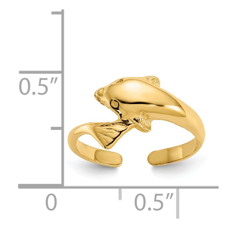 14k Dolphin Toe Ring
