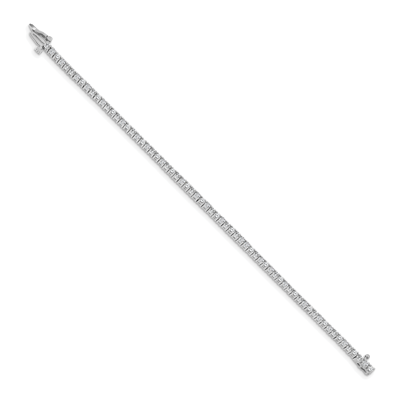 14k White Gold Complete 1.84 carat Round A Diamond 4-prong 7 inch Tennis Bracelet