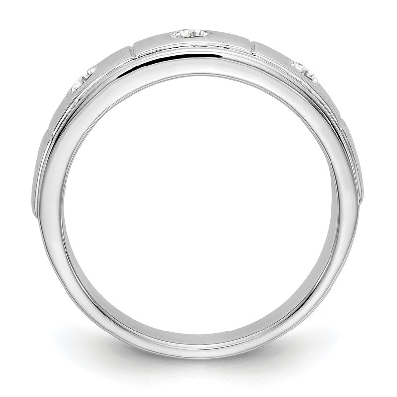14K White Gold Men's 1/3 carat Lab Grown Diamond VS/SI  D E F  Band