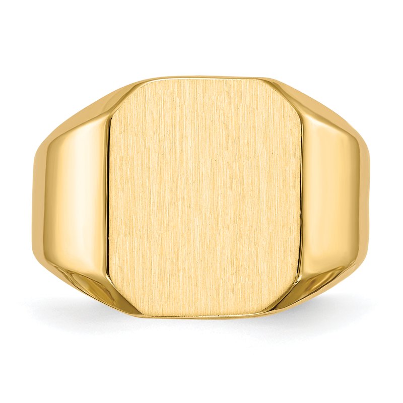 14k 13.0x15.5mm Closed Back Mens Signet Ring