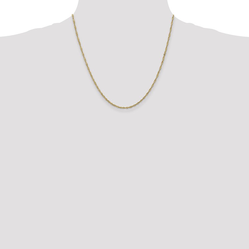 14K 10 inch 1.70mm Singapore with Lobster Clasp Anklet