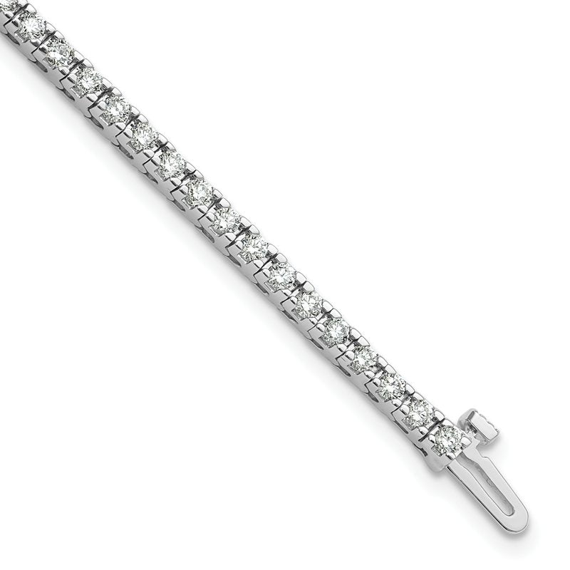 14K White Gold 2 1/6 carat Lab Grown Diamond VS+ F+ Complete Tennis Bracelet