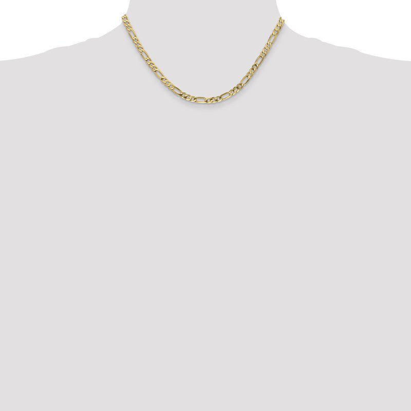 14K 26 inch 4.75mm Flat Figaro with Lobster Clasp Chain