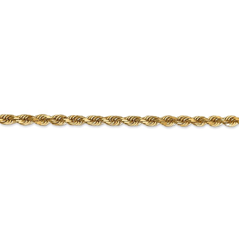 14K 26 Inch 4mm Diamond-cut Quadruple Rope Lobster Clasp Chain