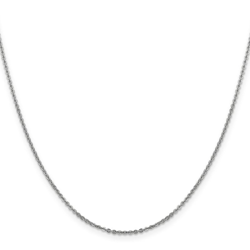 14K White Gold 1.7mm Flat Cable Chain