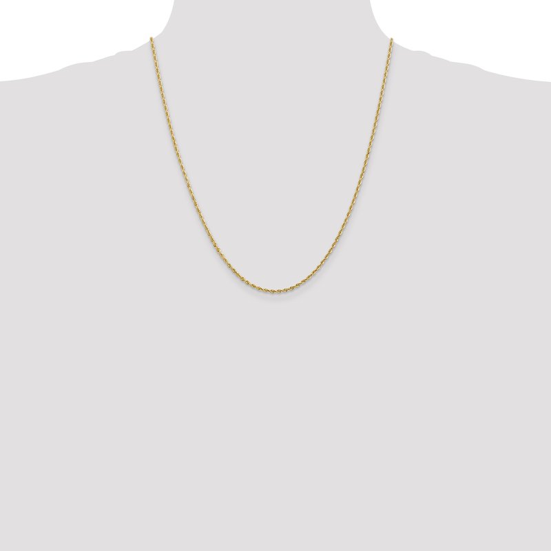 14K 10 Inch 2mm Diamond-cut Quadruple Rope Lobster Clasp Anklet