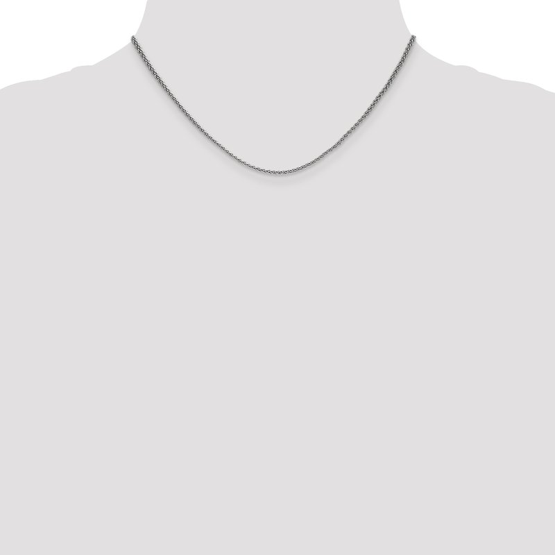 14K White Gold 1.65mm Spiga Chain