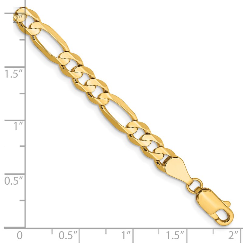14K 26 inch 5.5mm Concave Open Figaro with Lobster Clasp Chain