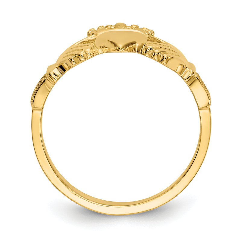 14k Polished Claddagh Ring