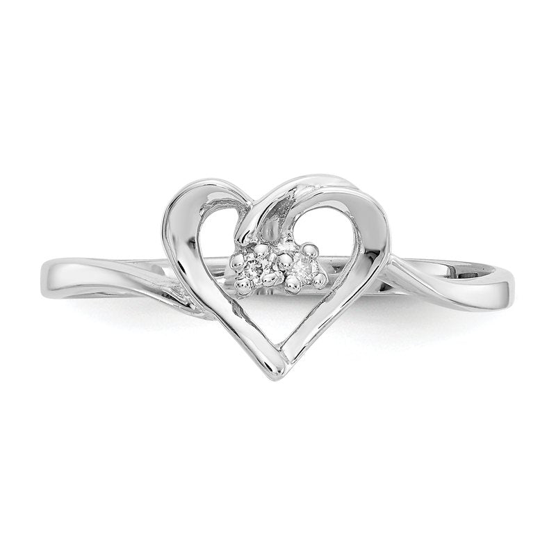 14k White Gold VS Diamond heart ring