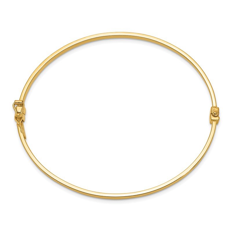 14k Polished 3.00mm Hinged Oval Bangle Bracelet