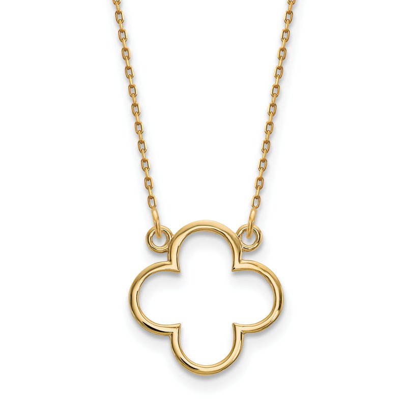14k Polished Open Quatrefoil Design 18 inch Necklace