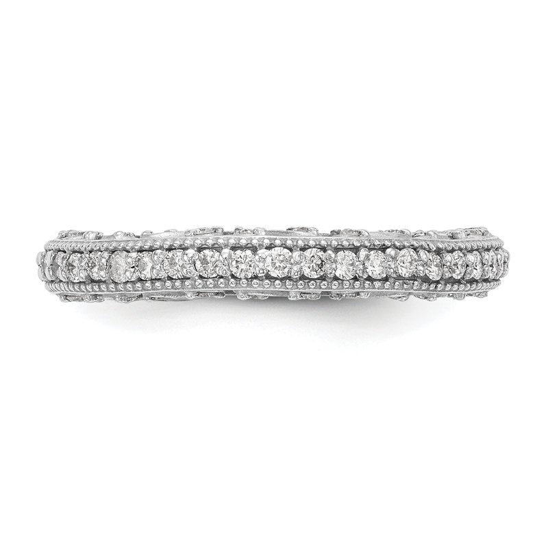14K White Gold 1/2 carat Lab Grown Diamond VS/SI  D E F  Wedding Band