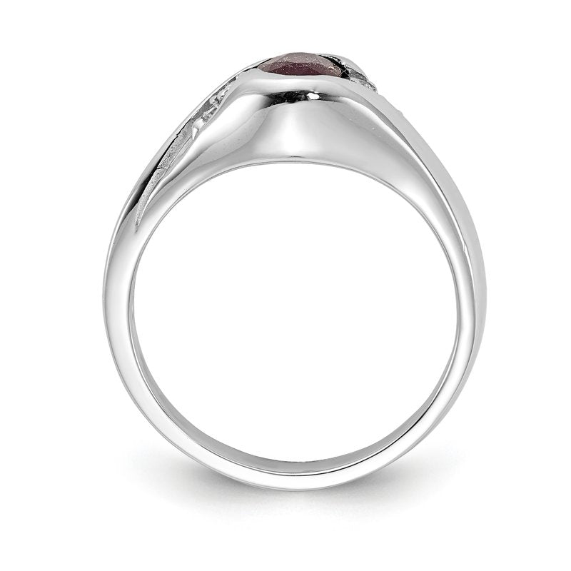 14k White Gold 6x4mm Oval Ruby VS Diamond ring