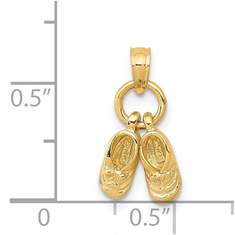 14k 3-D Moveable Baby Shoes Charm