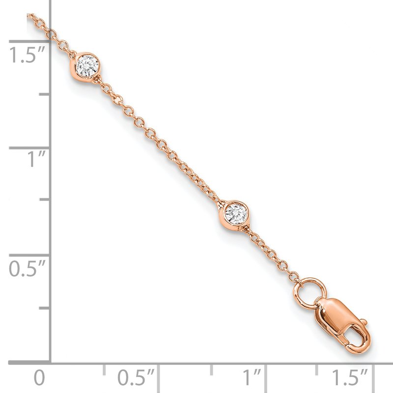 14K Rose Gold 3/8 carat Lab Grown Diamond VS+ F+ Complete 7 Station 7 in Bracelet