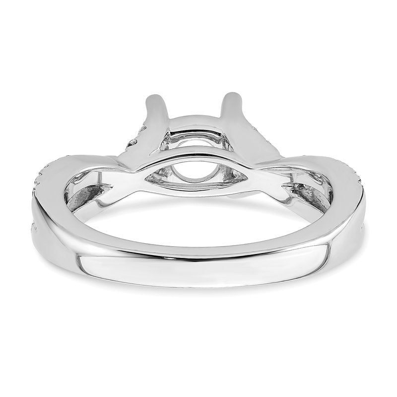 14K White Gold 3/8 carat Lab Grown Diamond VS/SI  D E F  Semi Mount Round By-Pass Engagement Ring