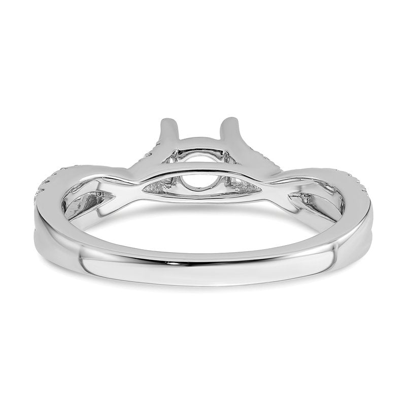 14K White Gold 3/8 carat Lab Grown Diamond VS/SI  D E F  Semi Mount Round By-Pass Engagement Ring