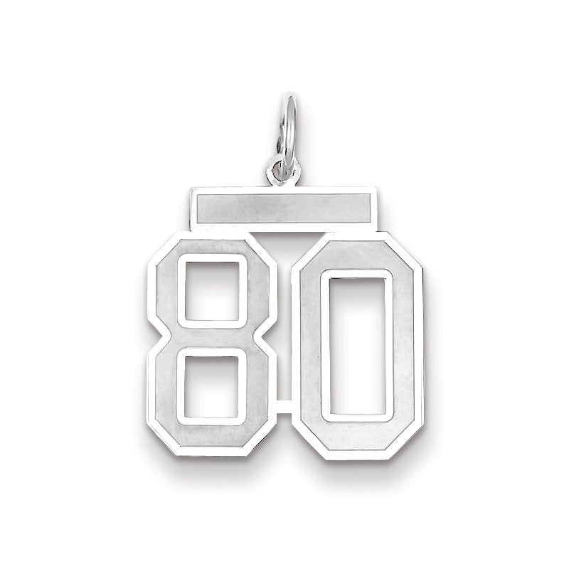 14kw Medium Satin Number 80 Charm