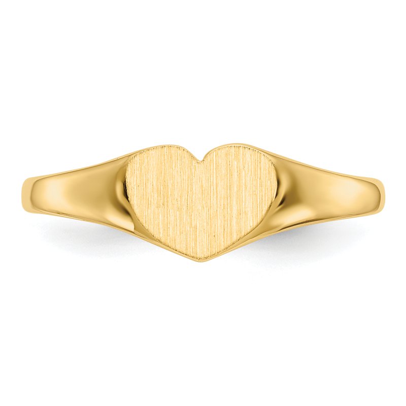 14k 7.5x6.0mm Closed Back Heart Signet Ring