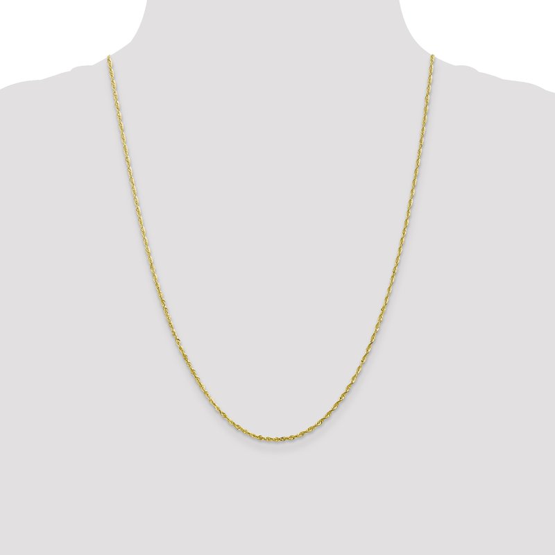 10K 2mm Diamond-Cut Lightweight Rope Chain