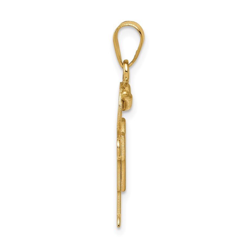 14k The Kids Solid Engravable Small Boy with Hat on Right Hugs Charm