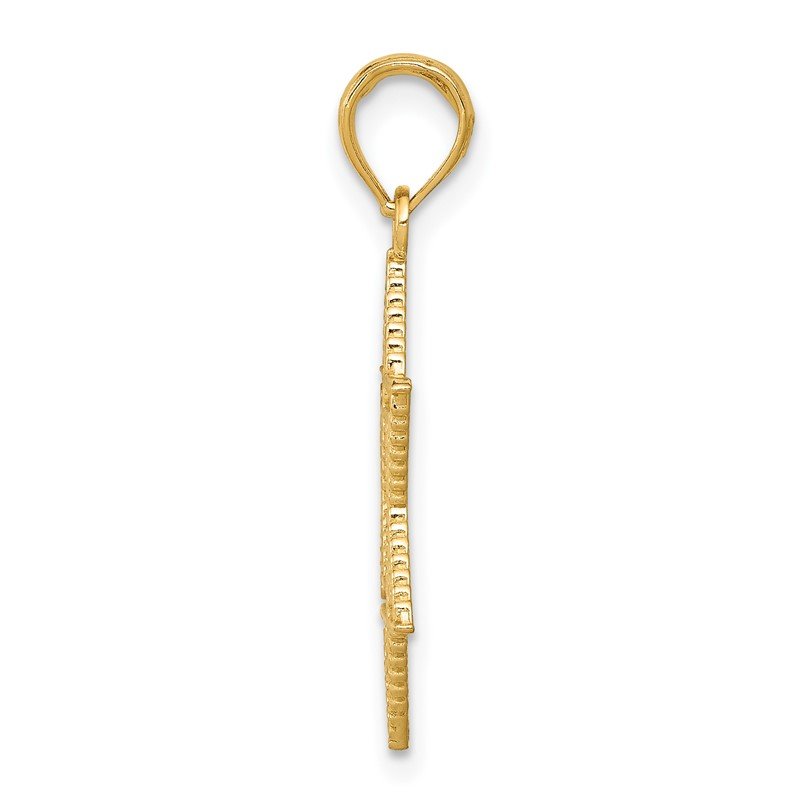 14k Textured Star of David Pendant