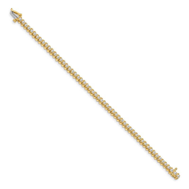 14k Complete 0.93 carat Round VS Diamond Fancy Spiral 7 inch Tennis Bracelet