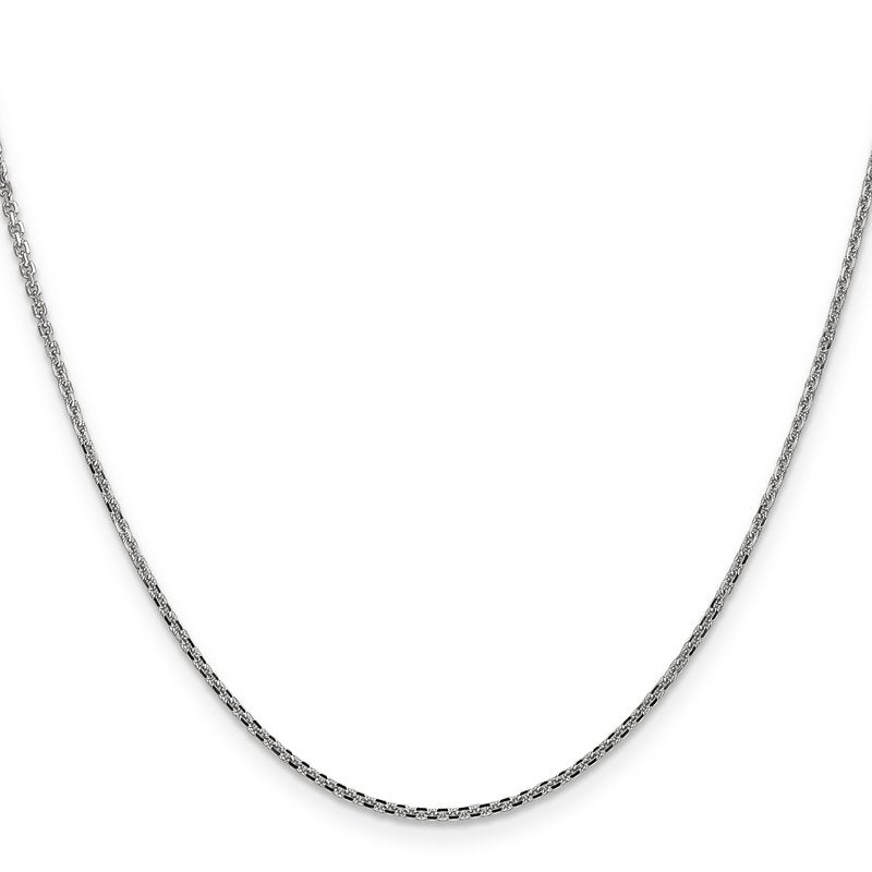 14K White Gold 10 inch 1.45mm Diamond-cut Cable with Lobster Clasp Anklet