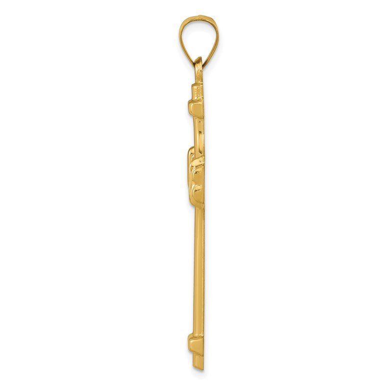 14k Polished Fancy Cross Pendant
