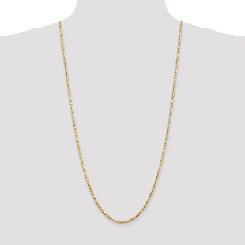 14K 26 Inch 3mm Diamond-cut Quadruple Rope Lobster Clasp Chain