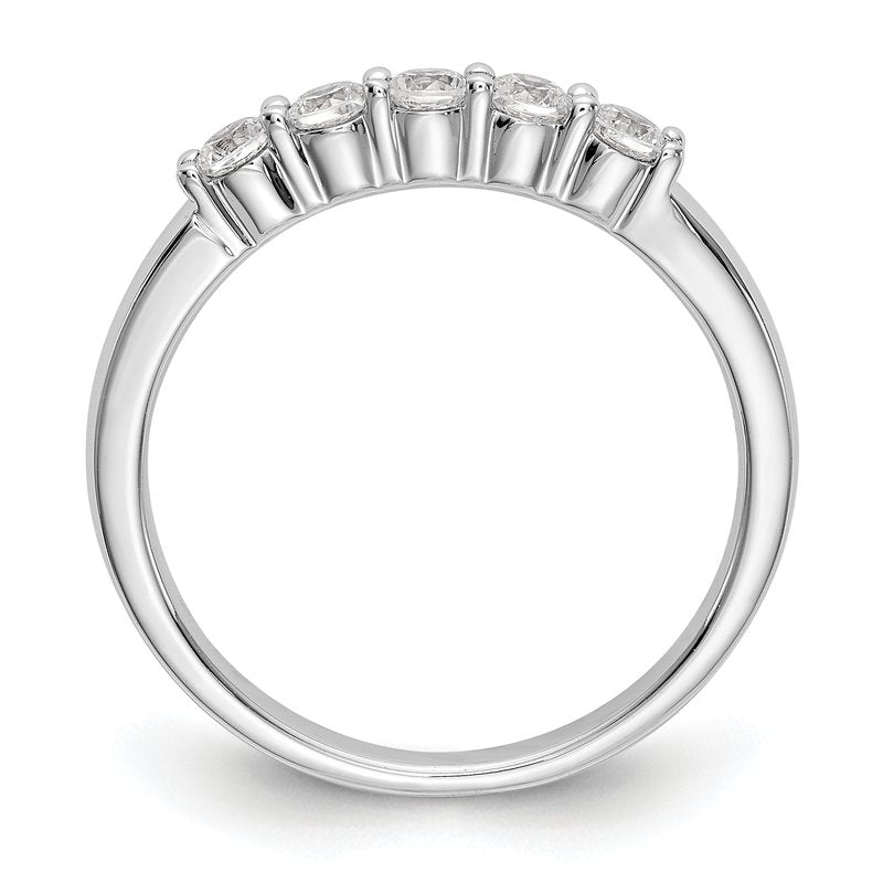 14K White Gold 1/3 carat Lab Grown Diamond VS+ F+ Complete Round Five Stone Ring