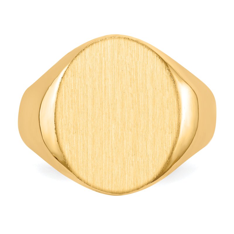 14k 14.0x17.5mm Closed Back Mens Signet Ring