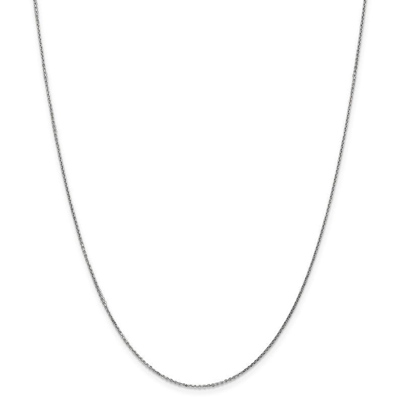 14K White Gold 14 inch .95mm Diamond-cut Cable with Lobster Clasp Chain