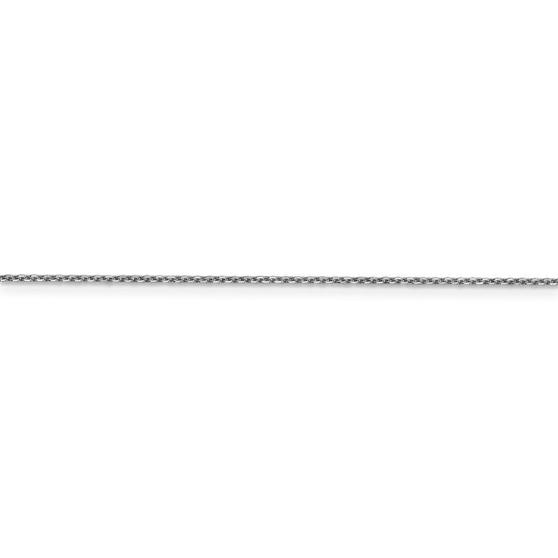 14K White Gold 14 inch .95mm Diamond-cut Cable with Lobster Clasp Chain