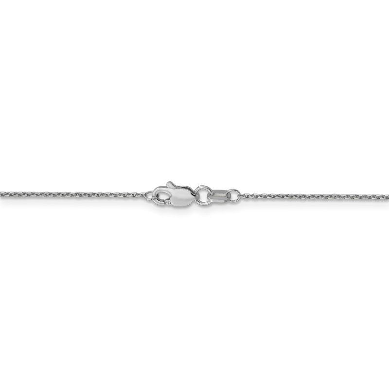 14K White Gold 14 inch .95mm Diamond-cut Cable with Lobster Clasp Chain