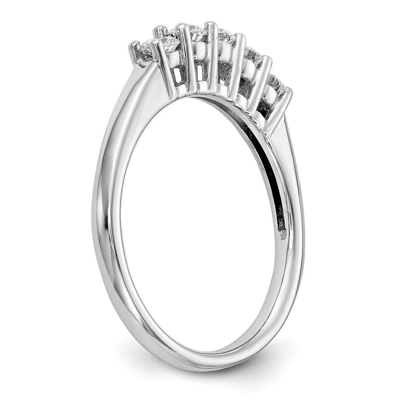 14K White Gold 1/2 carat Lab Grown Diamond VS/SI  D E F  5 Stone Ring