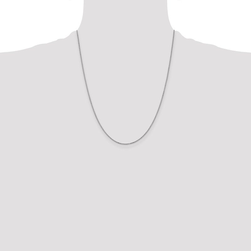 14K White Gold 14 inch .9mm Box with Spring Ring Clasp Chain