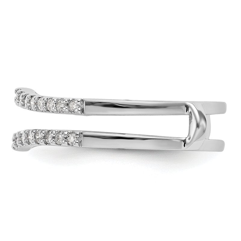 14K White Gold 1/4 carat Lab Grown Diamond VS+ F+ Complete Ring Guard