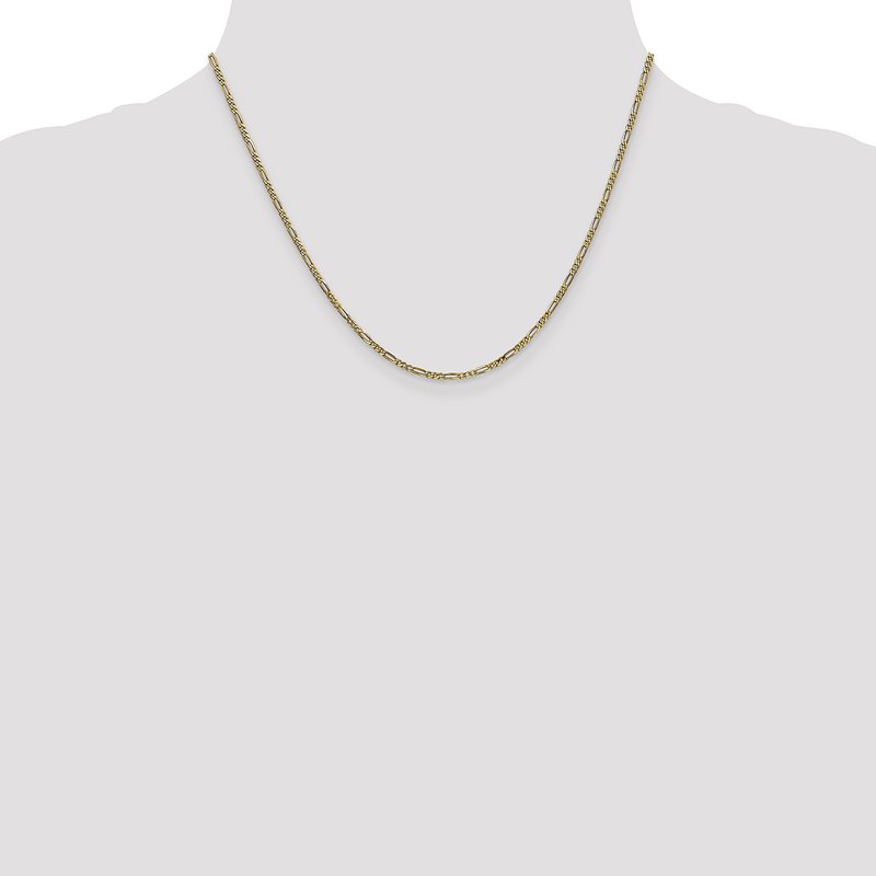14K 1.8mm Flat Figaro Chain Anklet