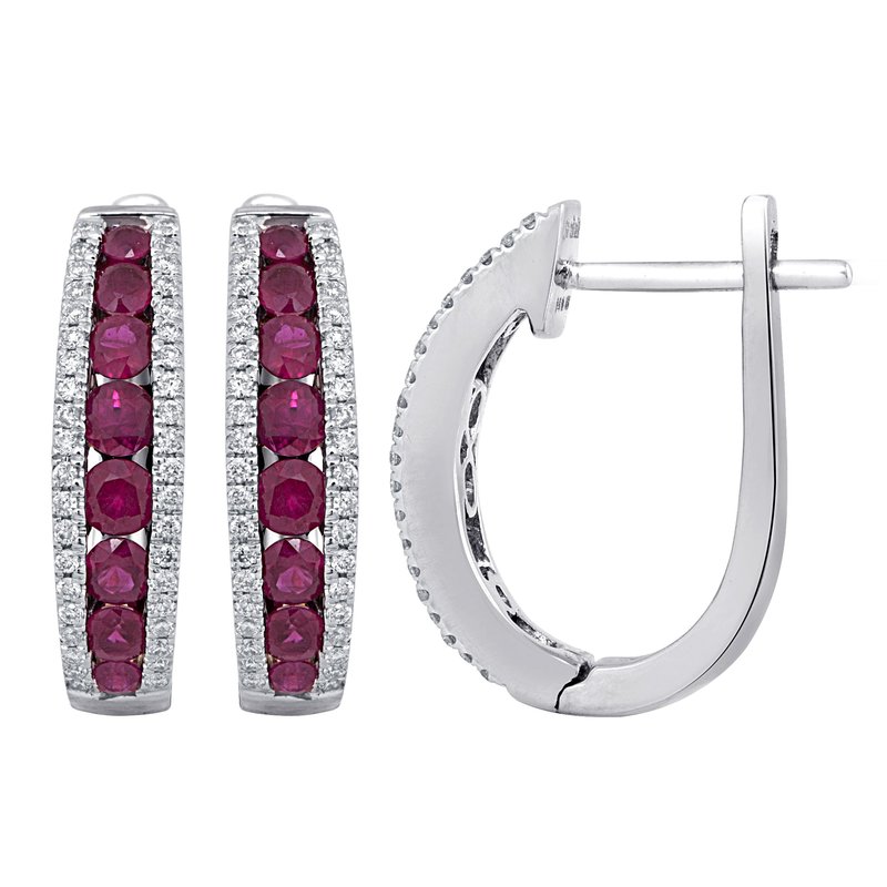 18K 0.28Ct Diamond Ruby Earring